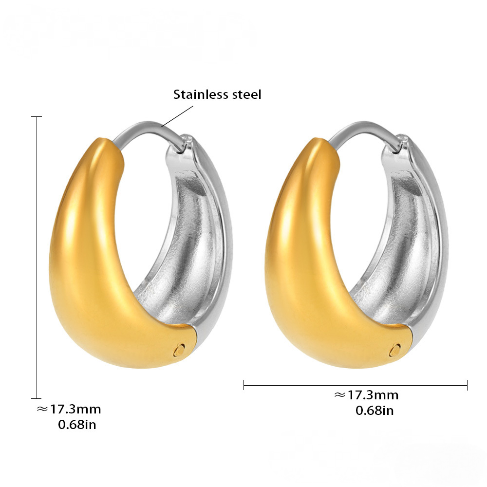 Polished Minimalist Stainless Steel Huggie Earrings