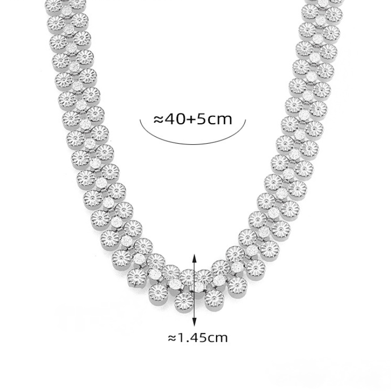Vintage Pattern Round Plate Necklace Bracelet Jewelry Suit