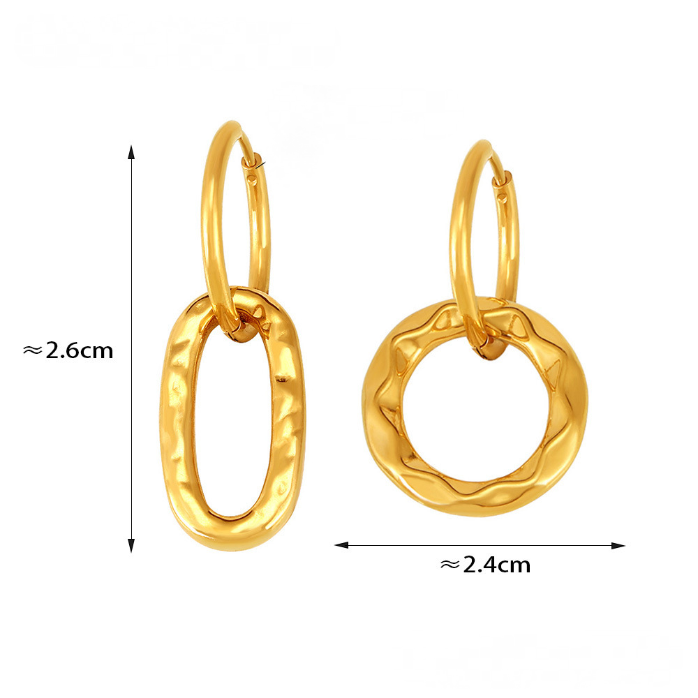 Stainless Steel Asymmetric Drop Earrings
