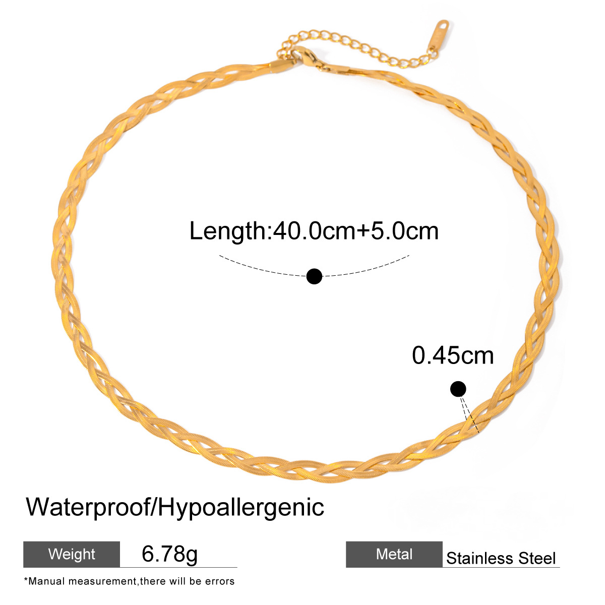 Stainless Steel Blade Chain Necklace