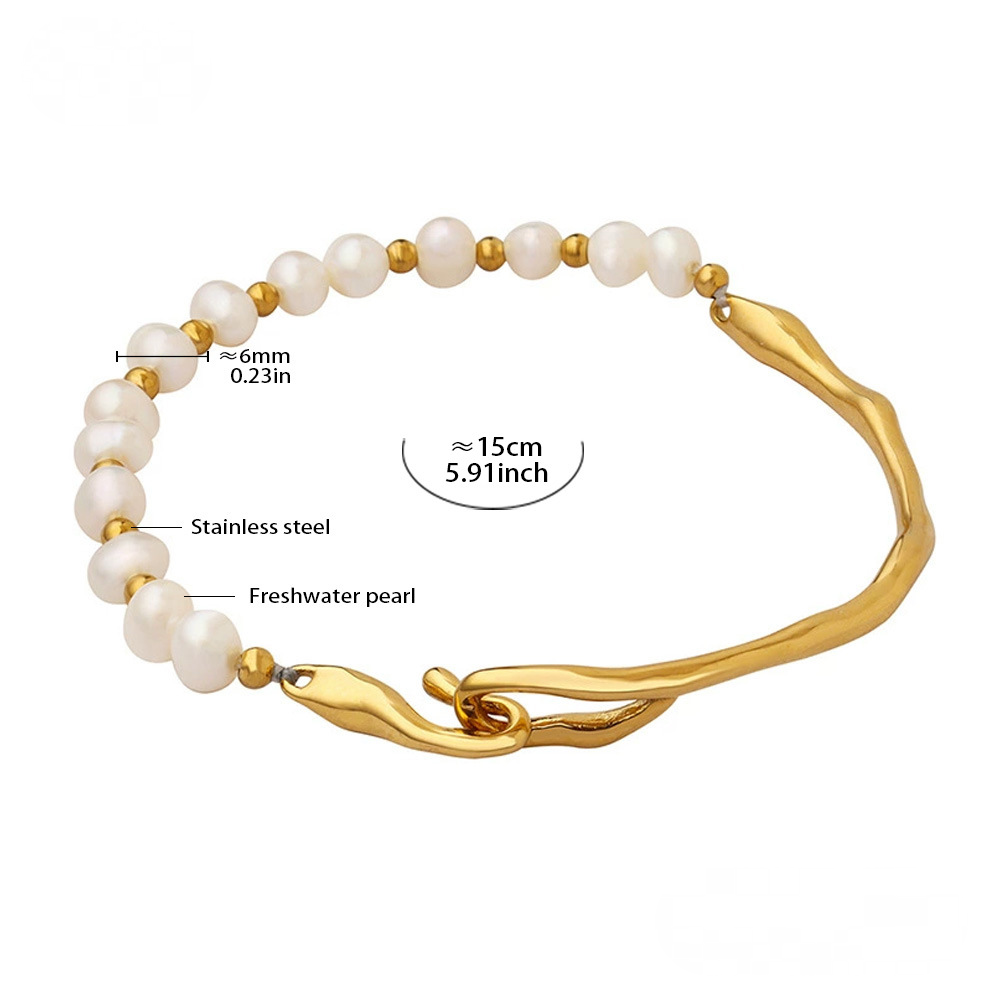 Stainless Steel Personalized Freshwater Pearl Bracelet