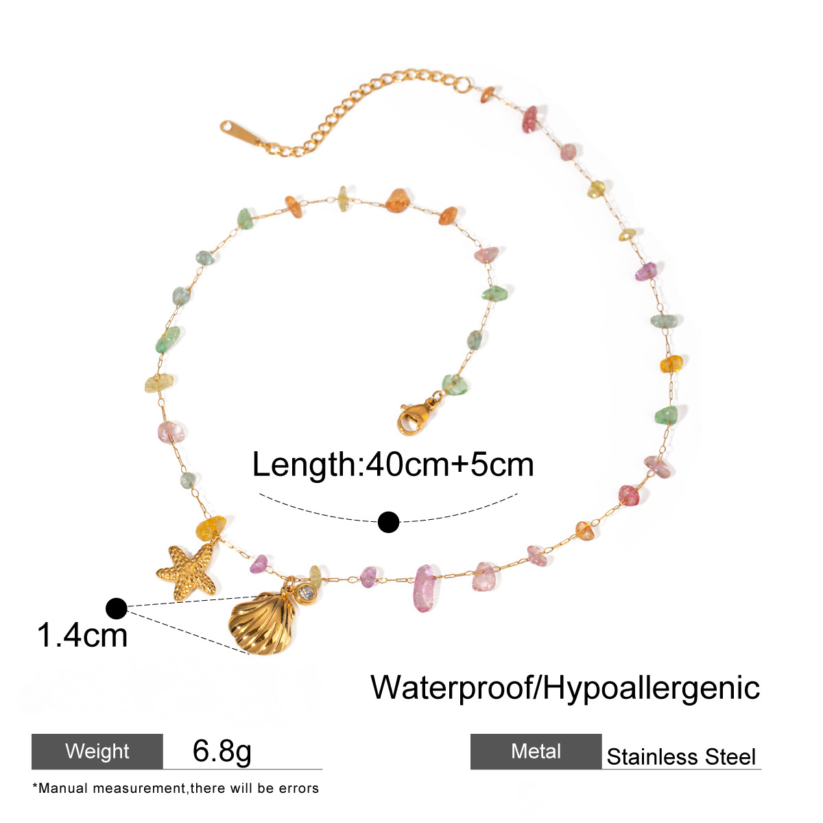 Stainless Steel Beach Vacation Necklace Combination