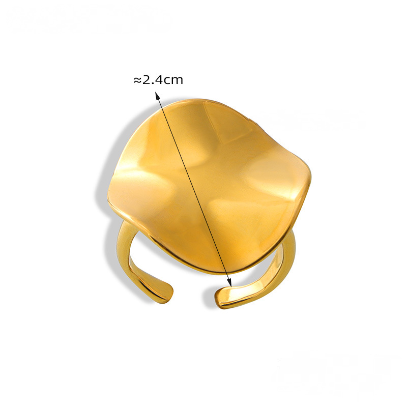 Stainless Steel Irregular 3D Texture Cuff Ring