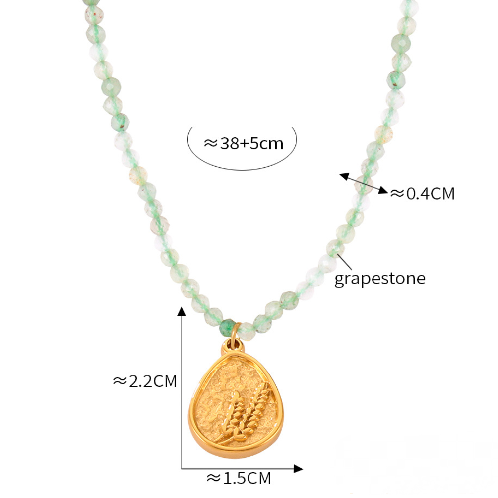 Stainless Steel Natural Stone Freshwater Pearl Beaded Necklace
