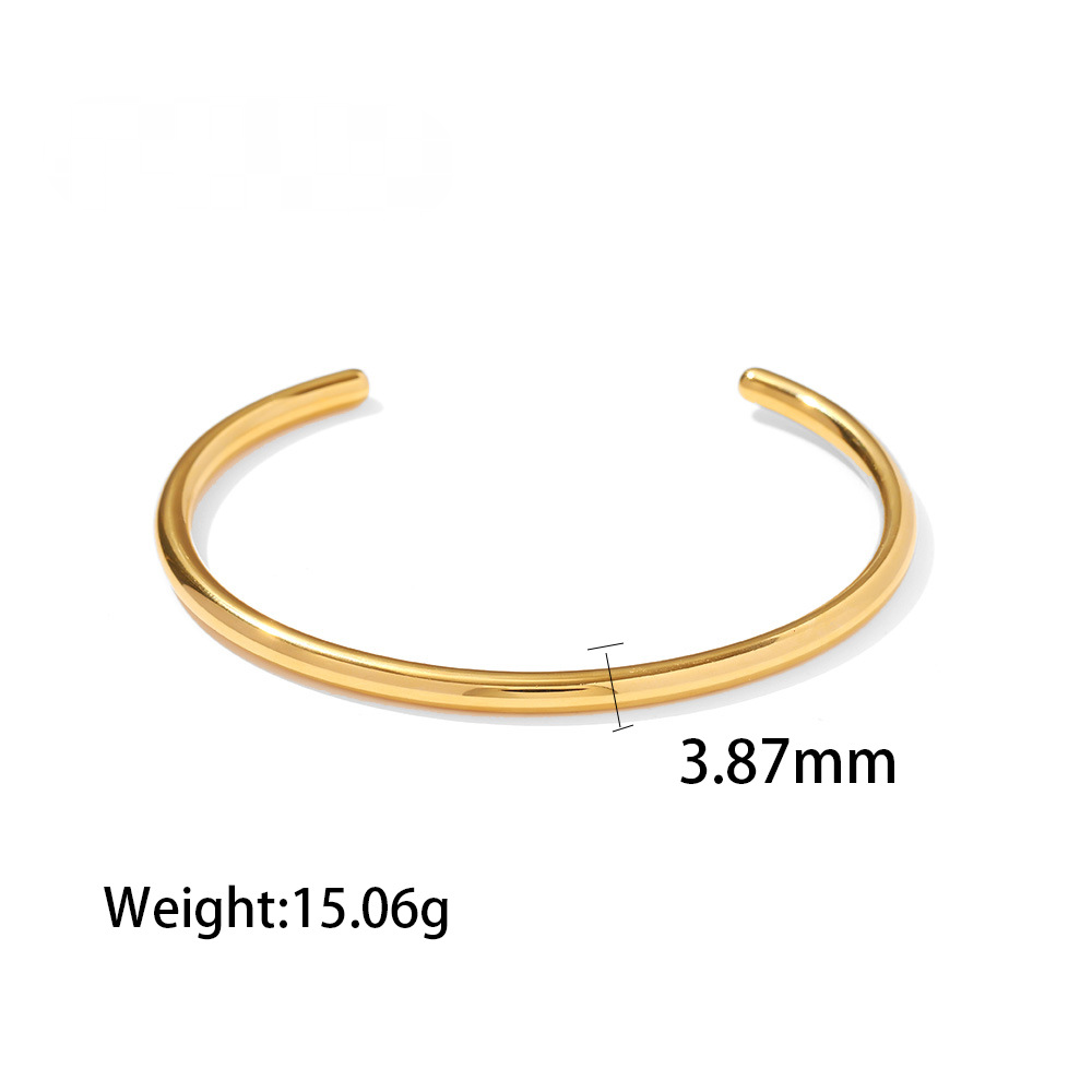 18K Gold PVD Stainless Steel Twisted Rope Cuff Bracelet
