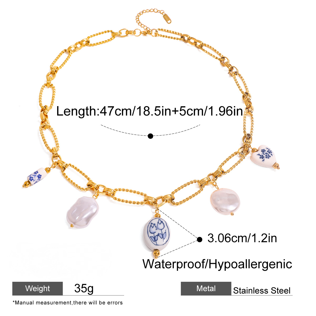 Stainless Steel Beach Vacation Style Shell Series Necklace