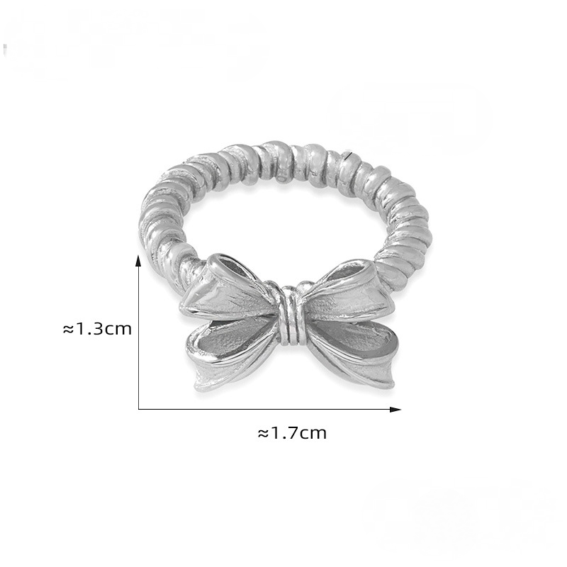 Stainless Steel Bow Women's Ring