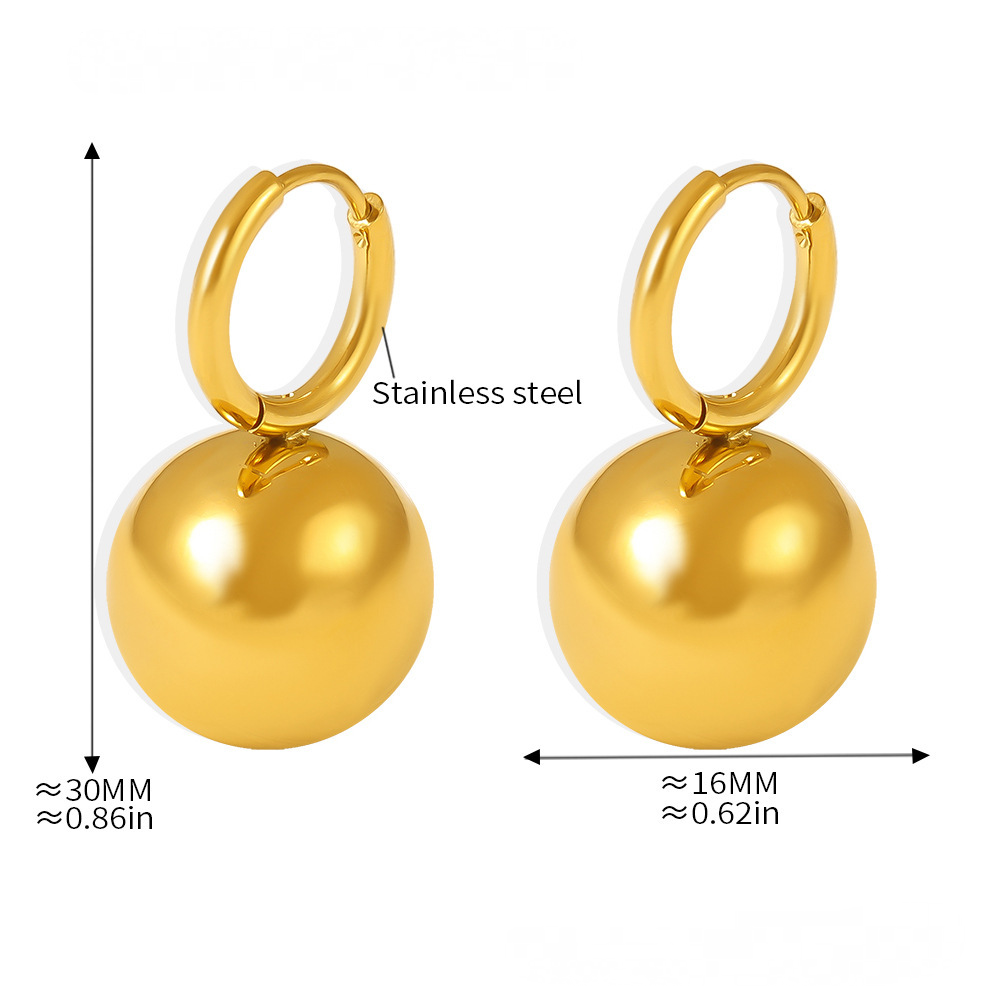 Stainless Steel Candy Color Hollow Bead Drop Earrings