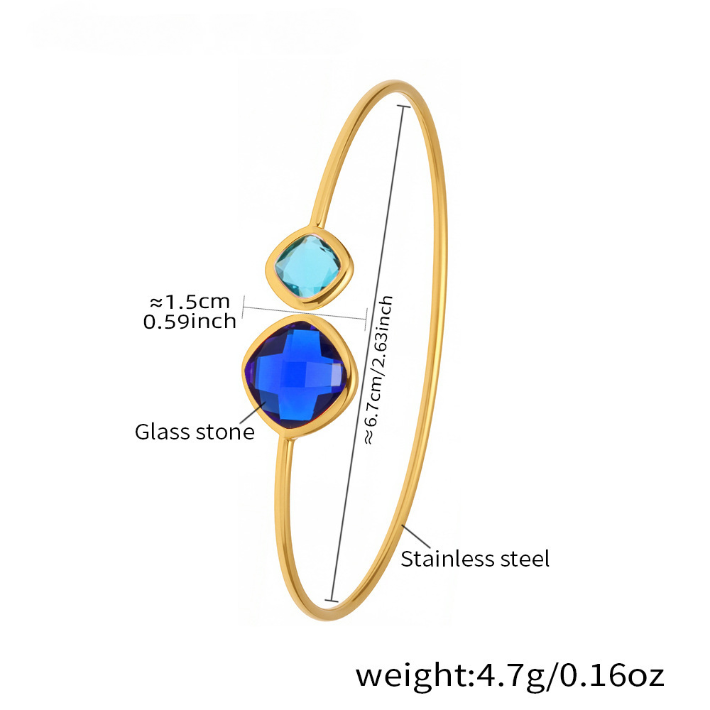 Super Flash Cut Czech Glass Stone Cuff Bracelet