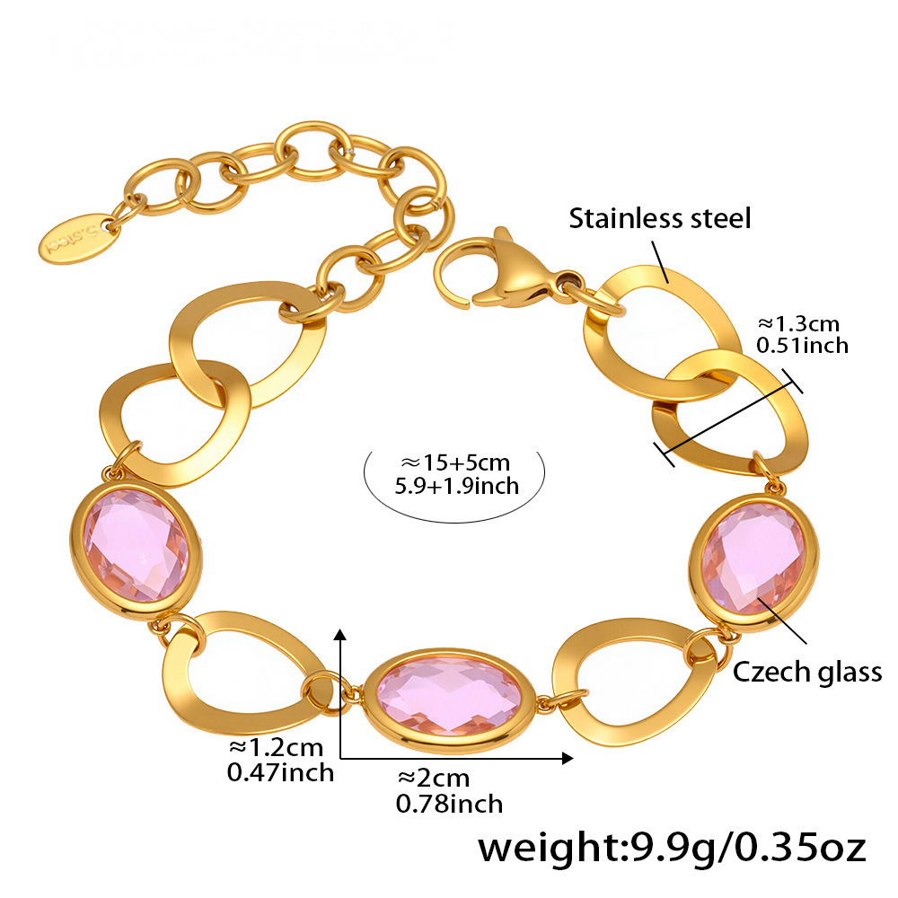Super Sparkling Glass Stone Link Together Bracelet