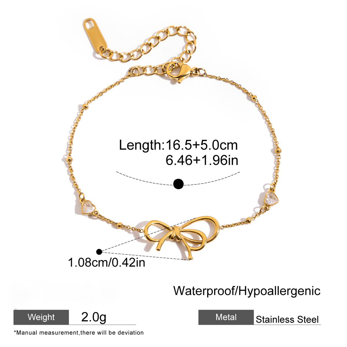 Stainless Steel Cubic Zirconia Bracelet Combination