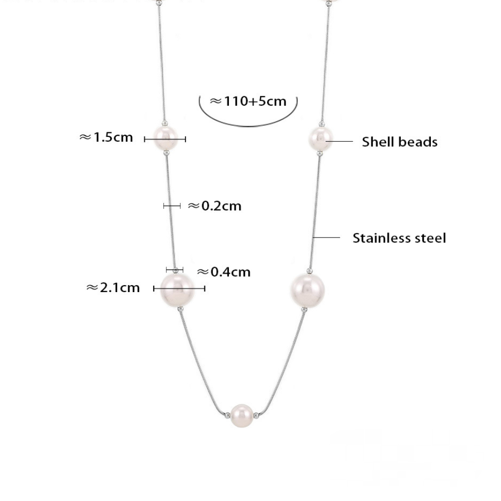 Stainless Steel Separated Imitation Pearl Necklace