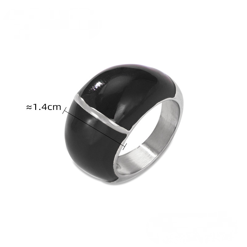 18K Gold PVD Drop Oil Stainless Steel Ring