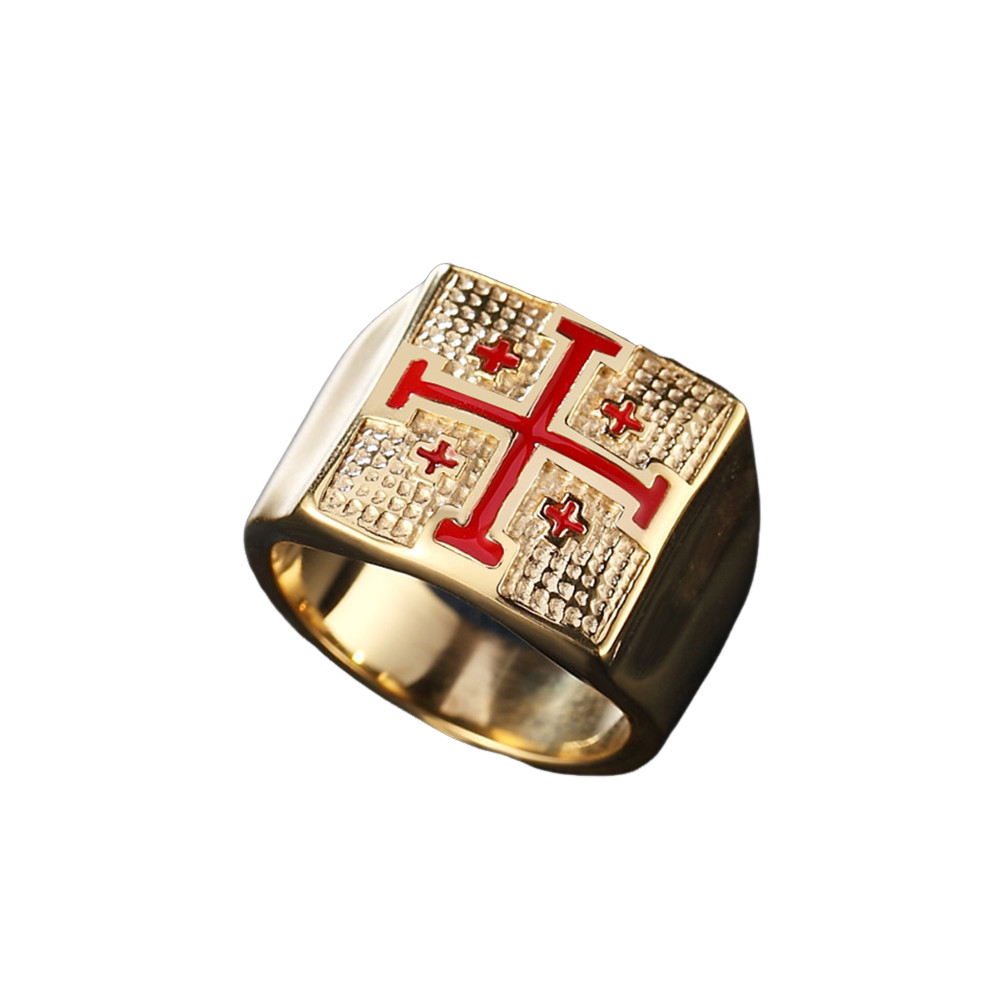 Red Cross Men's Stainless Steel Ring