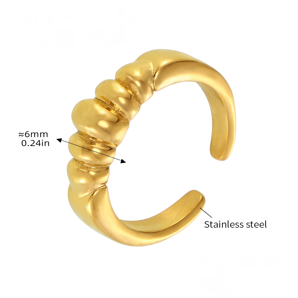 Stainless Steel Textured Cuff Ring