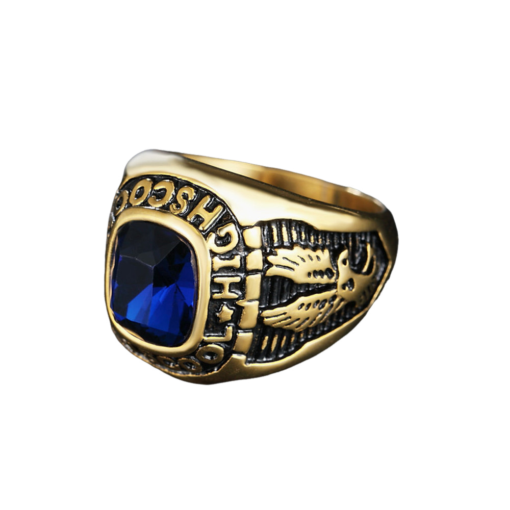 18K Gold PVD Double Eagles Gemstone Ring