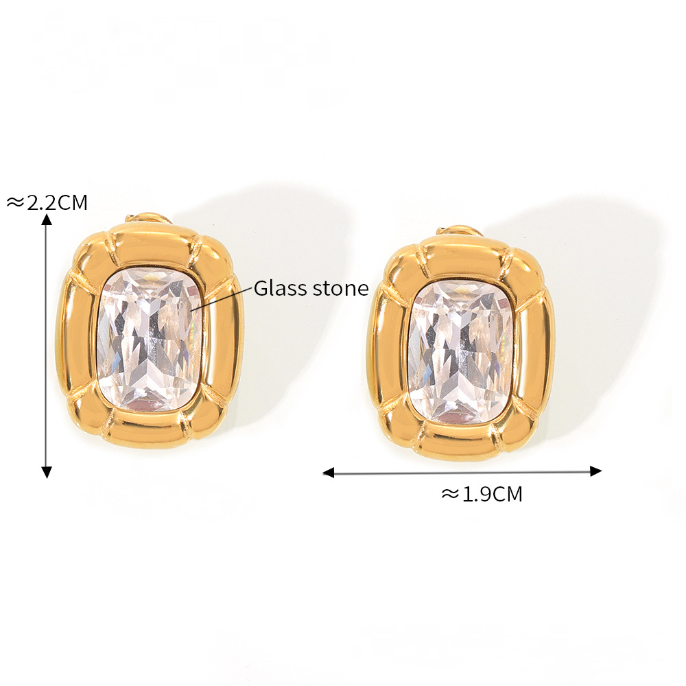 Textured Oval Inlay Cubic Zirconia Necklace Bracelet Earrings Ring Jewelry Suit