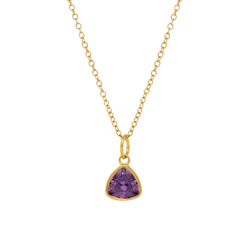 Stainless Steel Triangle Birthstone Necklace