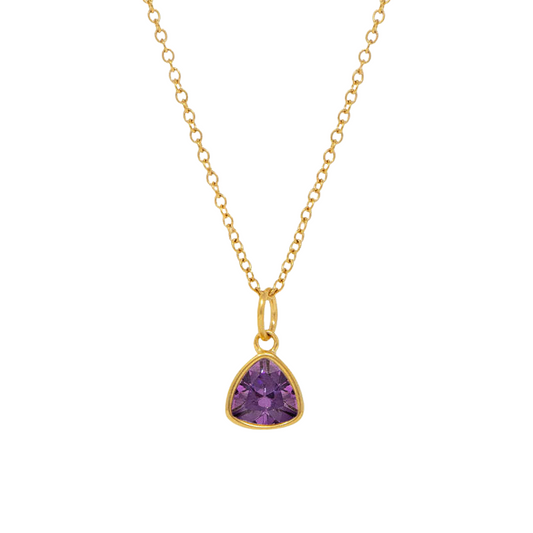 Stainless Steel Triangle Birthstone Necklace