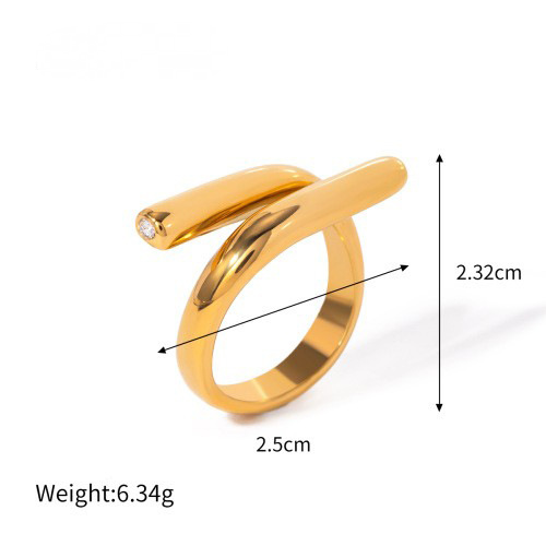 18K Gold PVD Stainless Steel Exaggerated Ring Combination