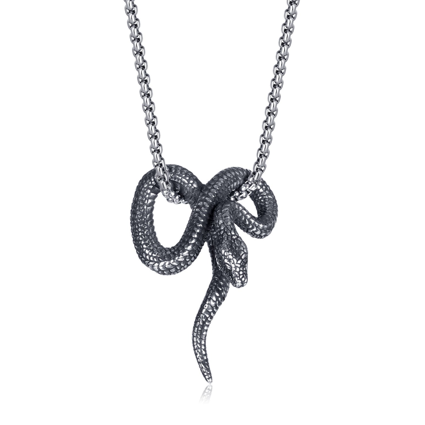 Collier en acier inoxydable avec python