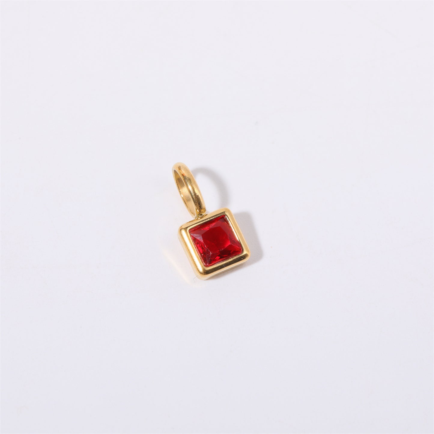 Stainless Steel Square Birthstone Pendant