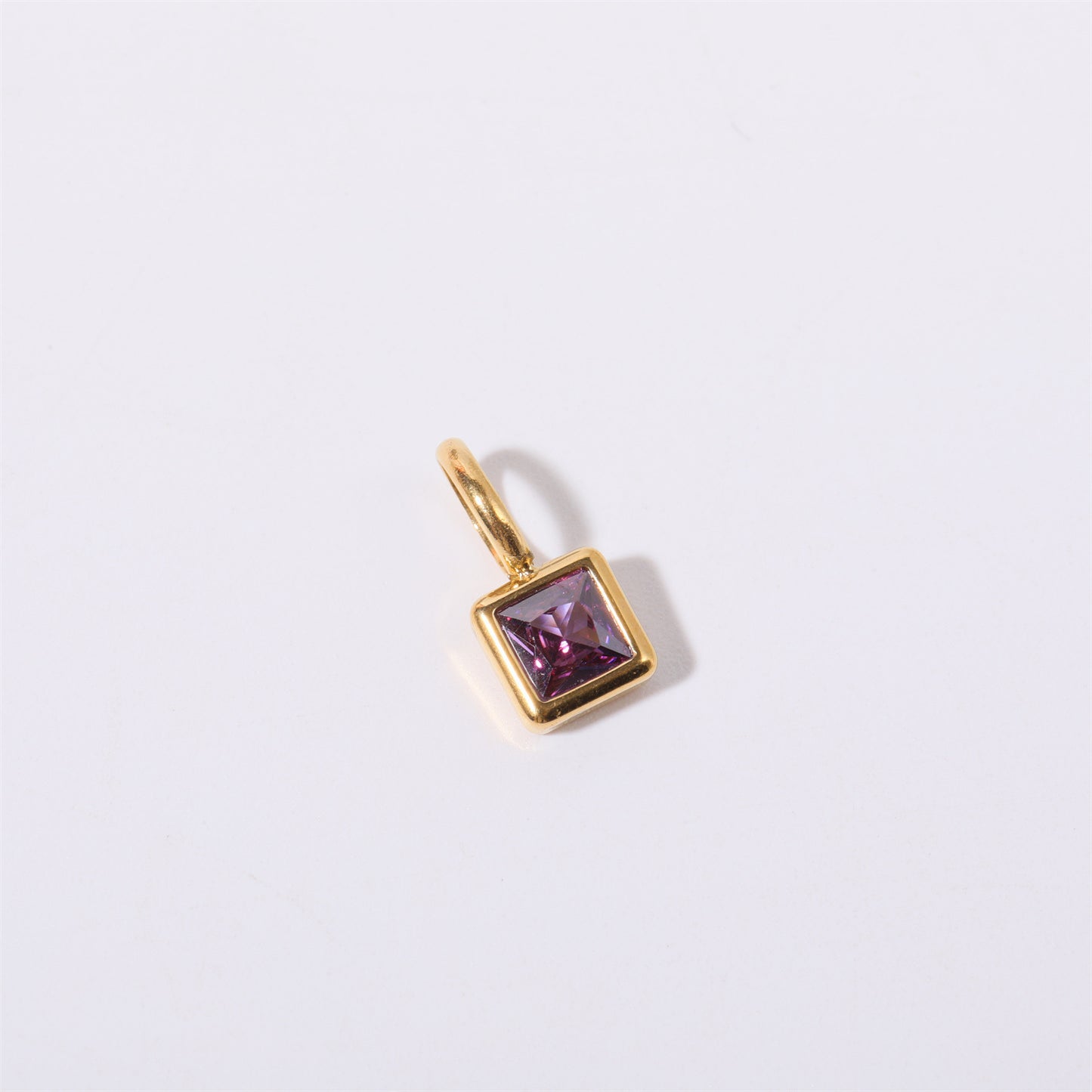 Stainless Steel Square Birthstone Pendant
