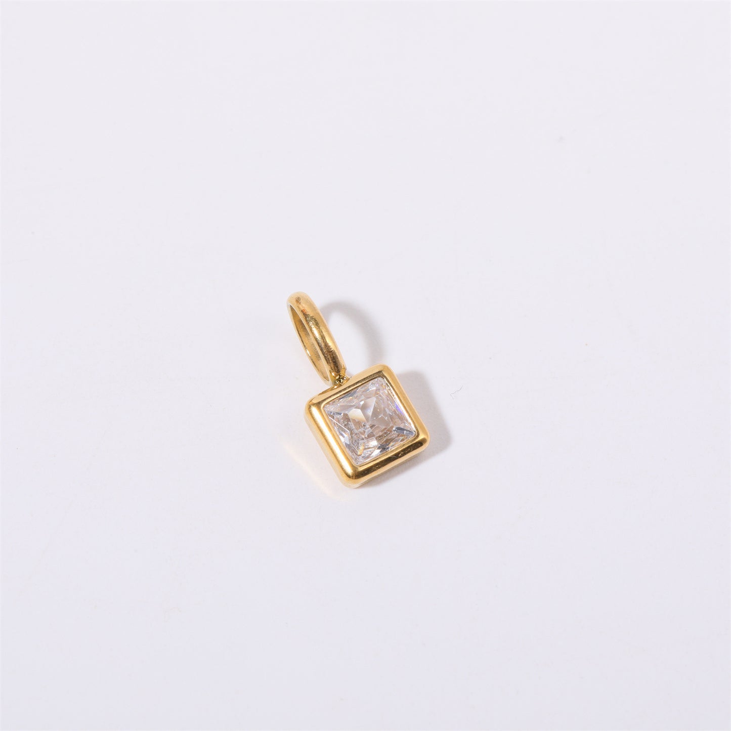 Stainless Steel Square Birthstone Pendant