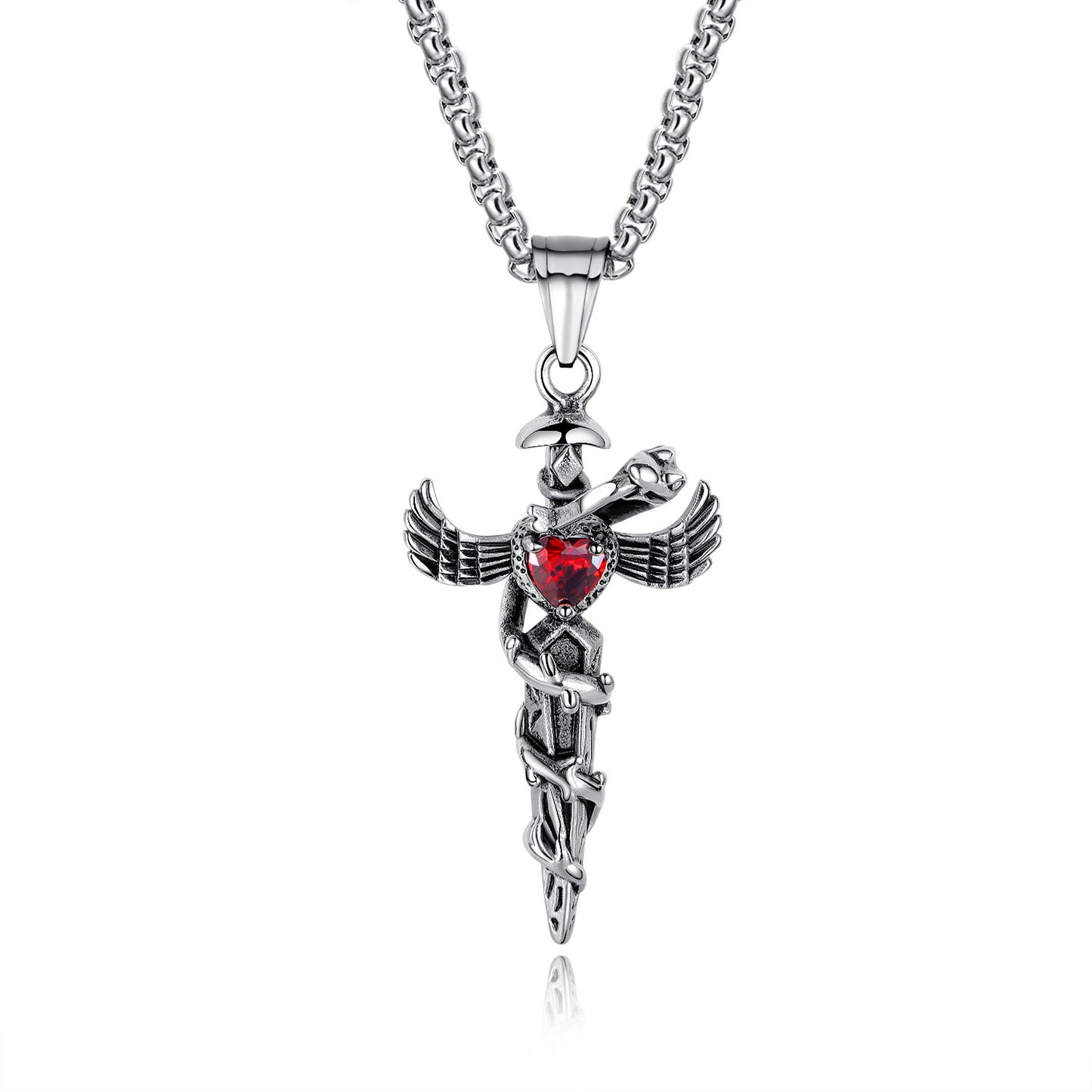 Stainless Steel Wing Sword Necklace