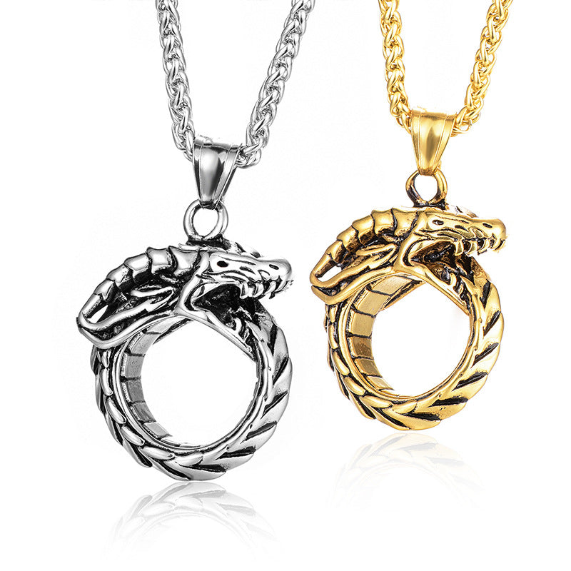 Collier Ouroboros en acier inoxydable