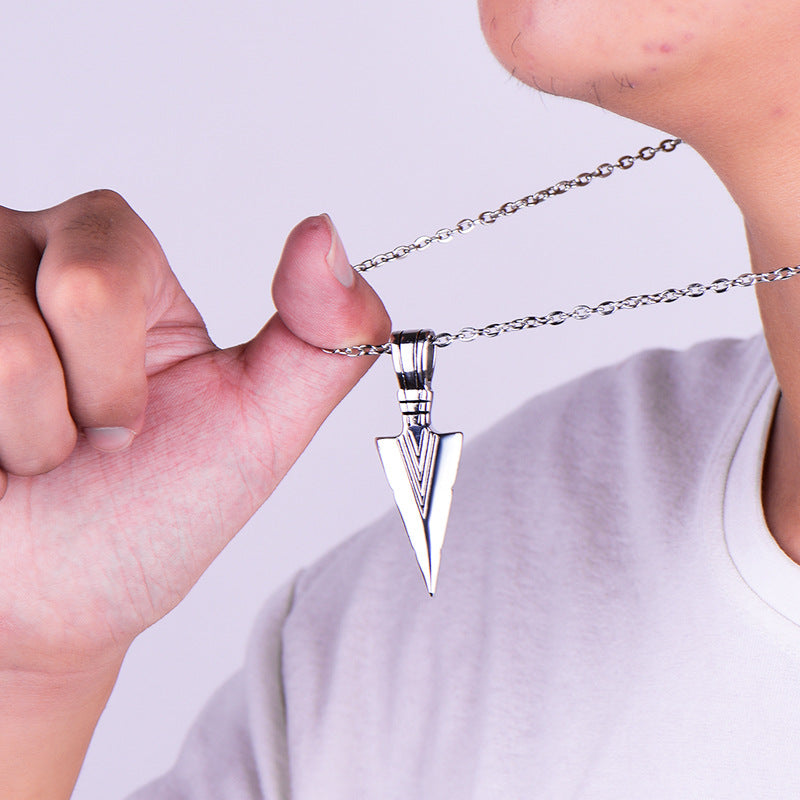 Stainless Steel Arrow Pendant Necklace