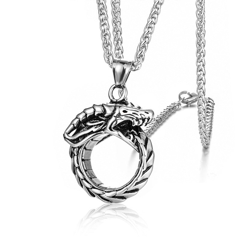 Collier Ouroboros en acier inoxydable