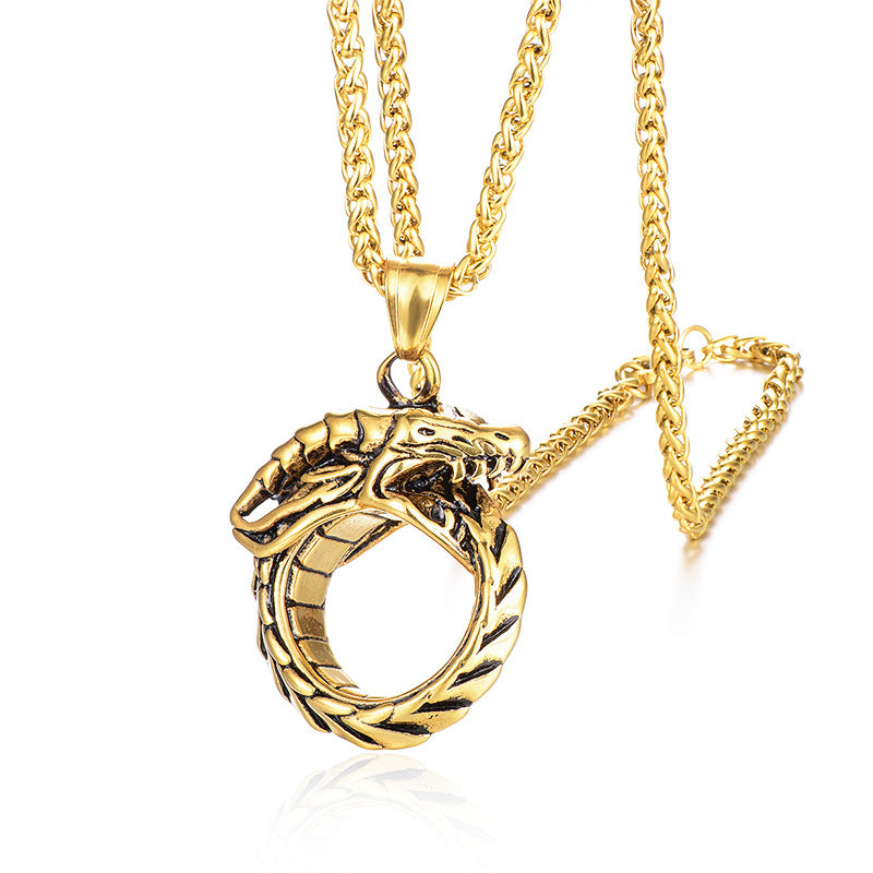 Collier Ouroboros en acier inoxydable