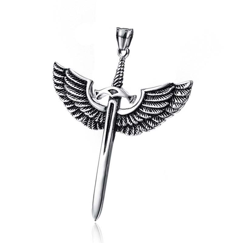 Stainless Steel Wing Sword Necklace