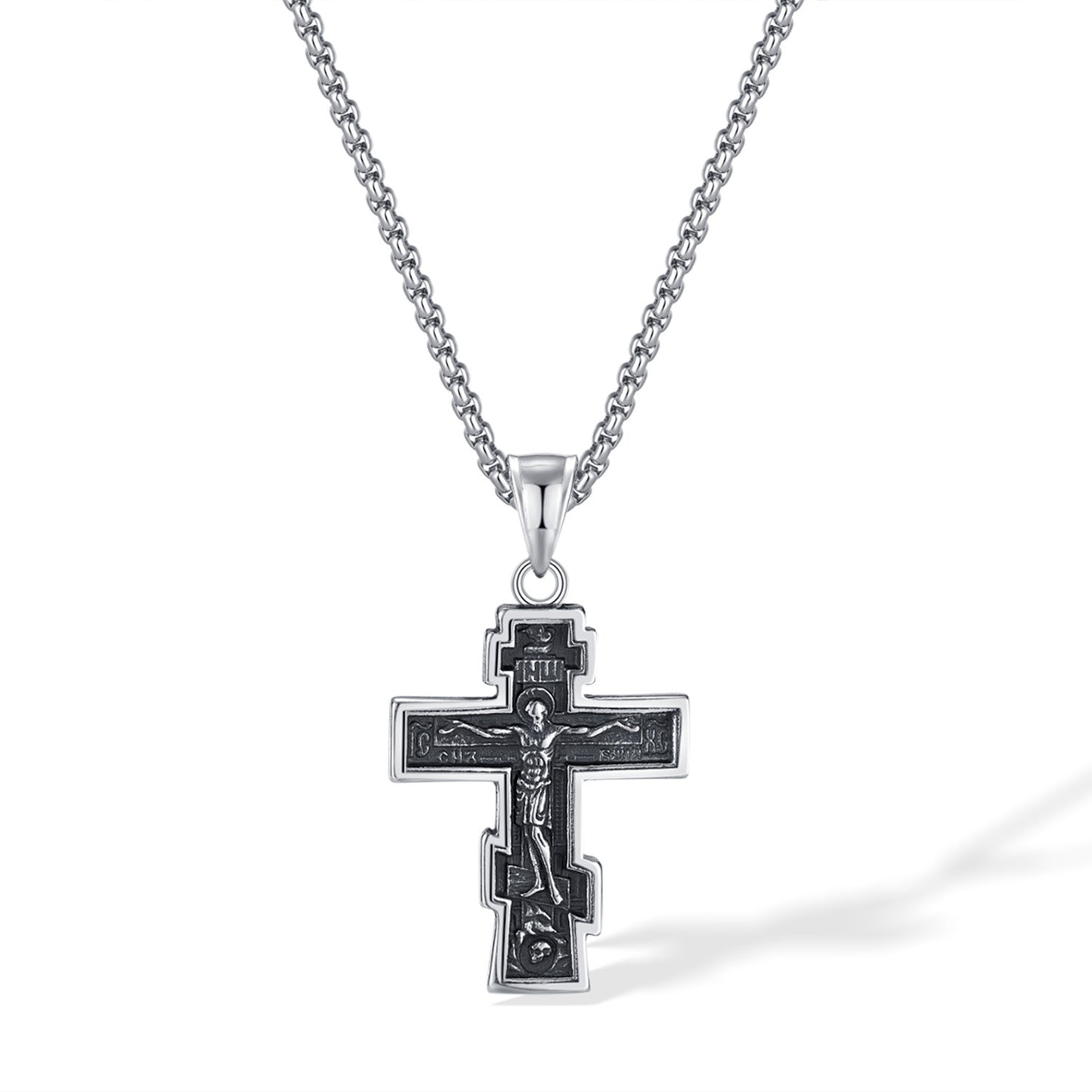 Stainless Steel Vintage Punk Cross Necklace
