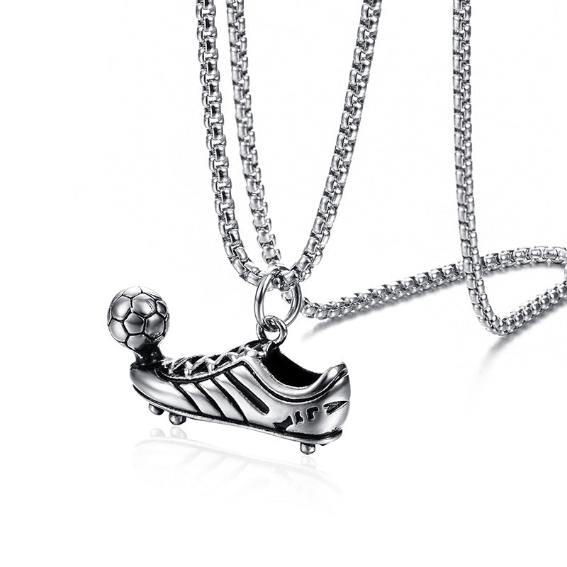 Collier de football en acier inoxydable avec baskets