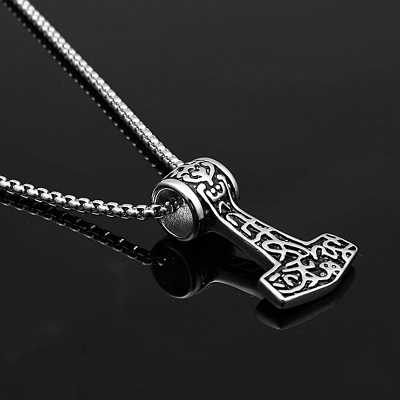 Stainless Steel Hammer Pendant Necklace