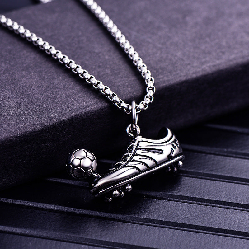 Collier de football en acier inoxydable avec baskets