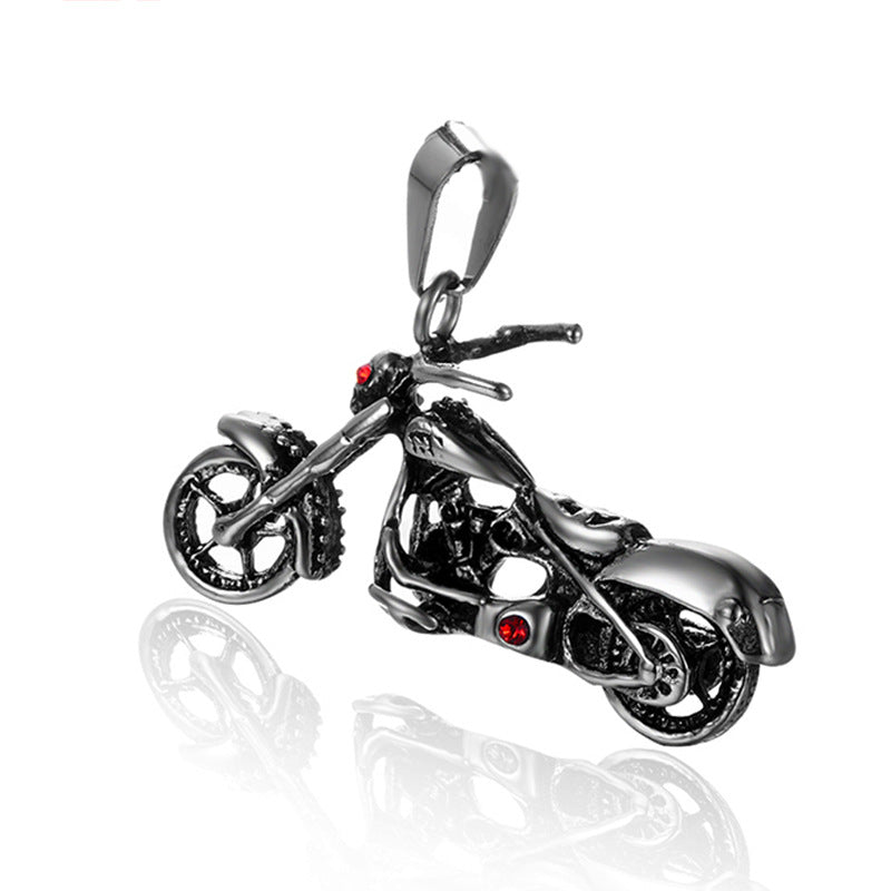 Stainless Steel Motorcycle Pendant Necklace