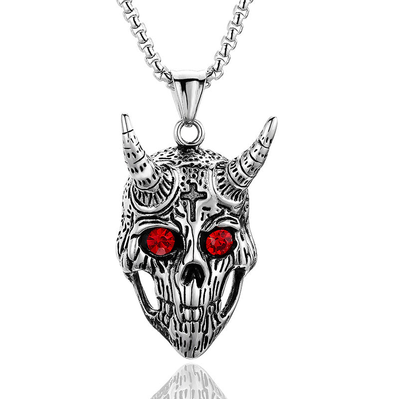 Collier avec pendentif tête de mouton en acier inoxydable