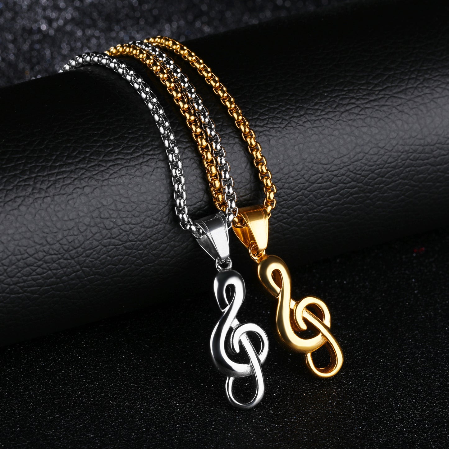 Stainless Steel Musical Note Necklace