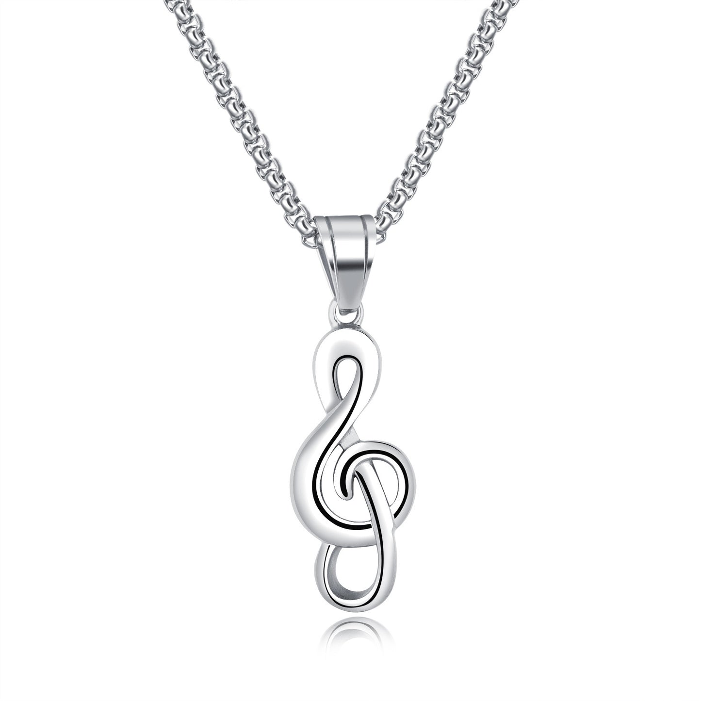 Stainless Steel Musical Note Necklace