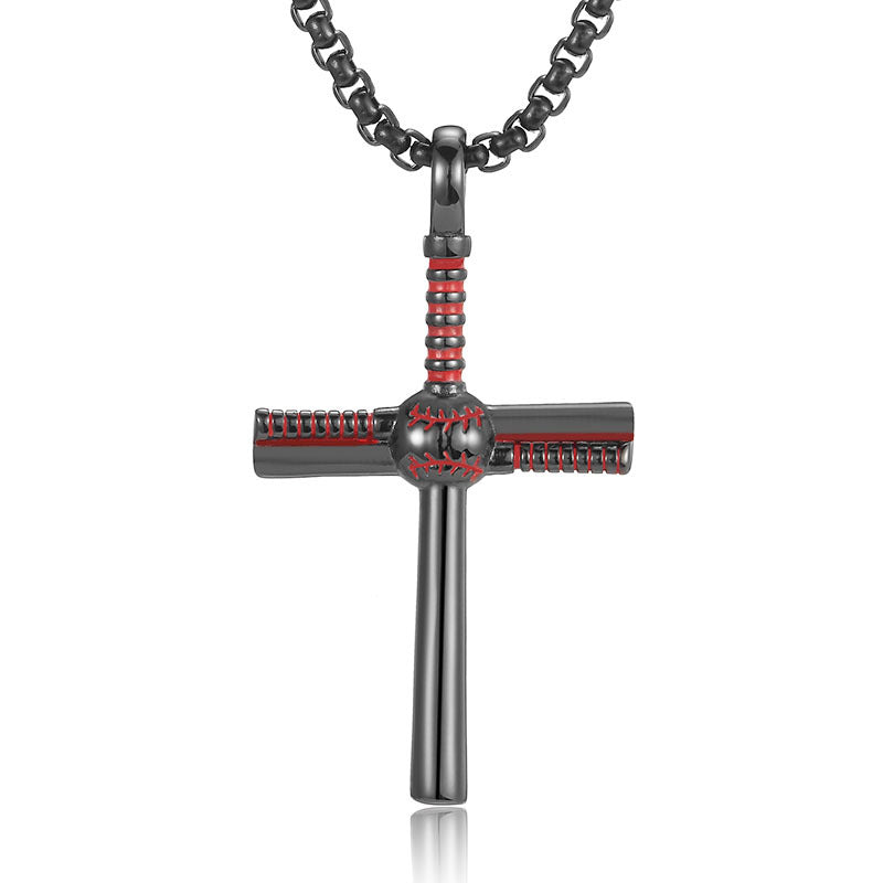 Stainless Steel Ball Cross Necklace