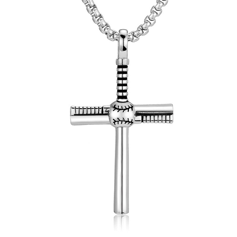 Stainless Steel Ball Cross Necklace