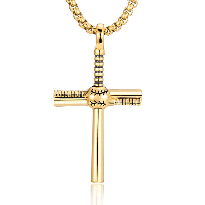 Stainless Steel Ball Cross Necklace