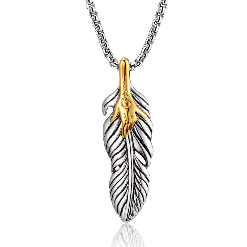 Stainless Steel Feather Necklace