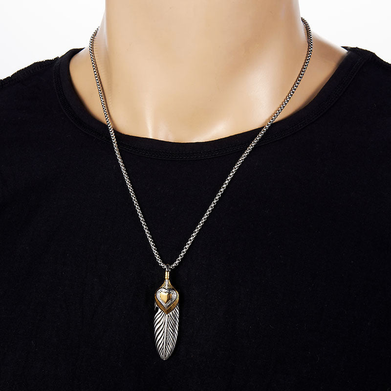 Stainless Steel Feather Necklace
