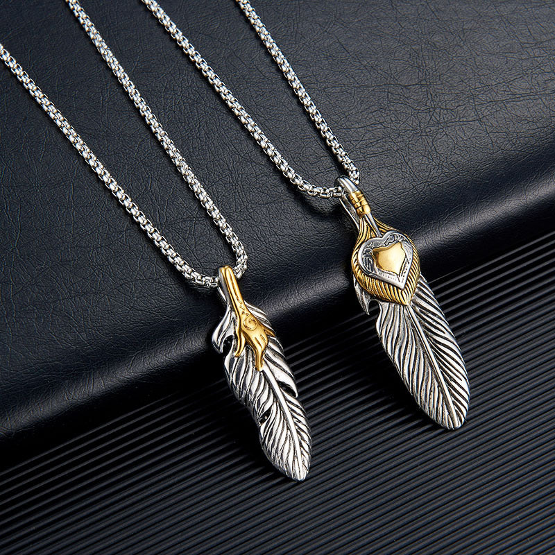 Stainless Steel Feather Necklace