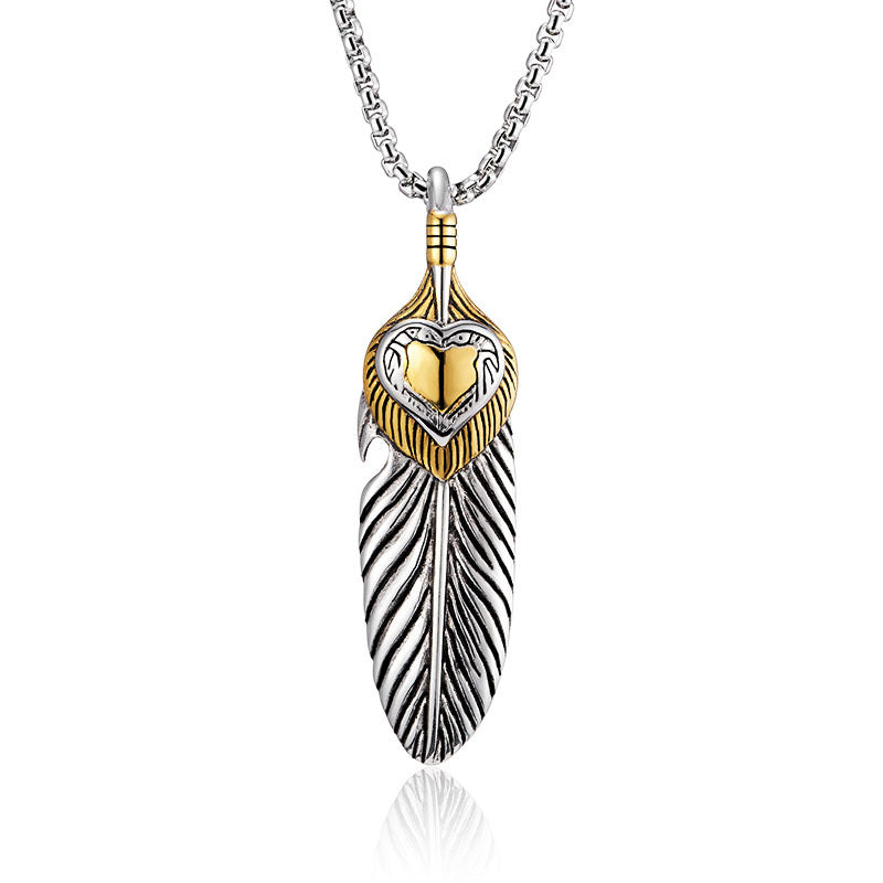 Stainless Steel Feather Necklace