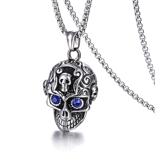 Stainless Steel Halloween Skull Necklace